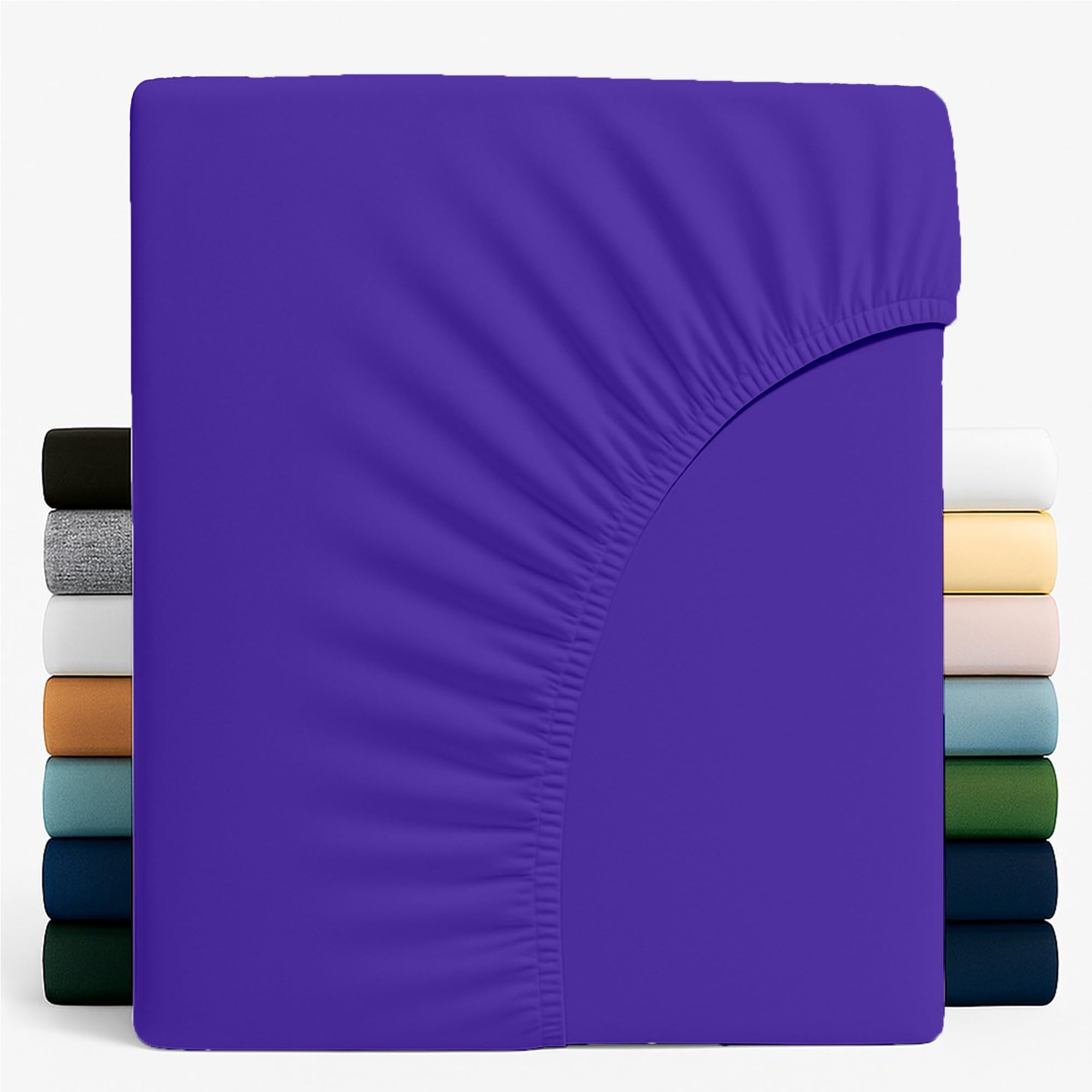 Z&A Bedding King Fitted Sheet Royal Blue - 30CM Extra Deep Elastic Corners Bedsheet - Super Soft Brushed Microfibre Bottom Sheet - Washable, Shrinkage & Fade Resistant — image 1