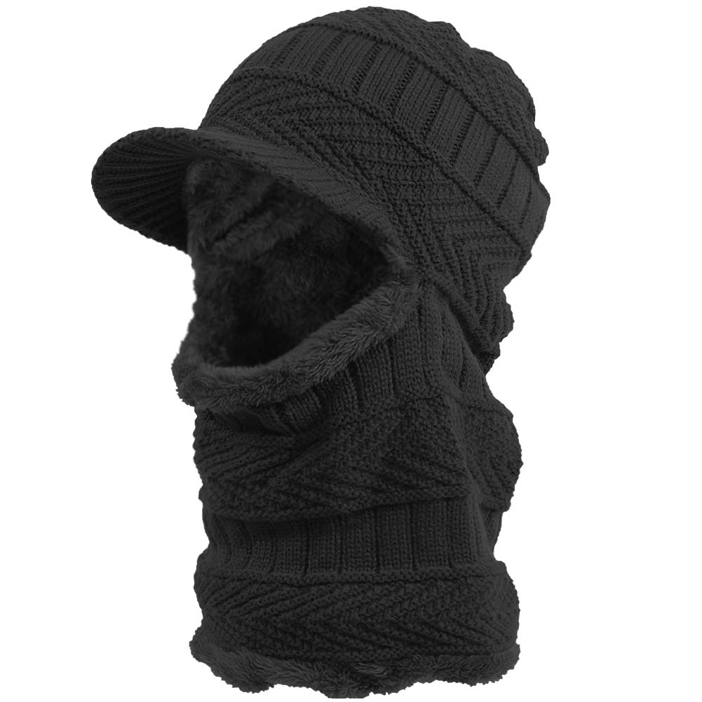Tactical Balaclava with Visor | Full Face Ninja Mask | Cold Weather Gear Fur Lined Windproof Head Sock Neck Warmer