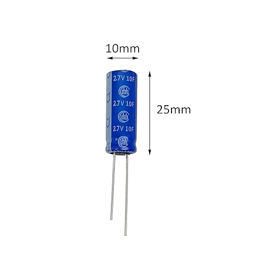 Miniatura 9 de Cermant 5 unidades de 0.315 x 0.984in (0.31 x 0.98 pulgadas) súper condensador 2.7 V 5 F tipo de bobinado de farad almacenamiento de energía para