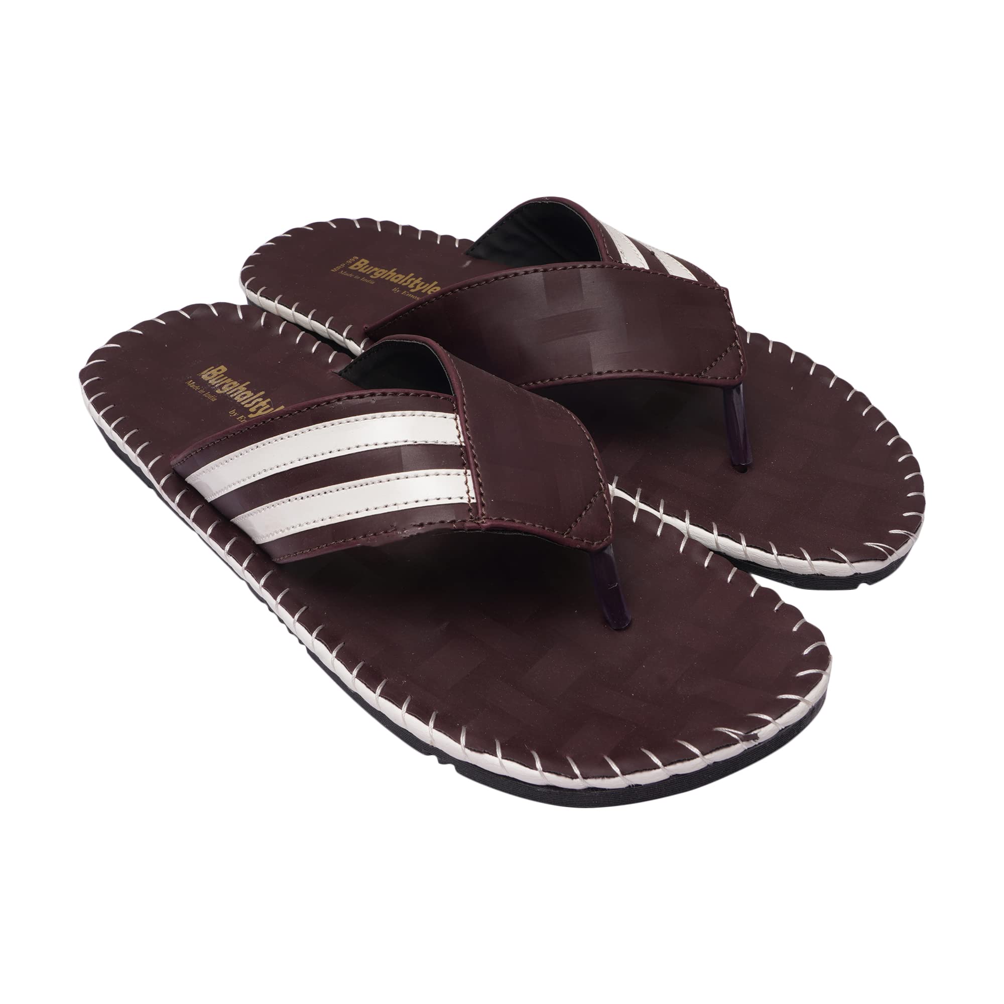 Emosis Mens Faux Leather Slipper - Flat Chappal cum Thong Sandal - For Daily Use Outdoor Indoor Formal Office Home Ethnic Casual Wear E0552 (B0C18SZYT3) Amazon Price History, Amazon Price Tracker