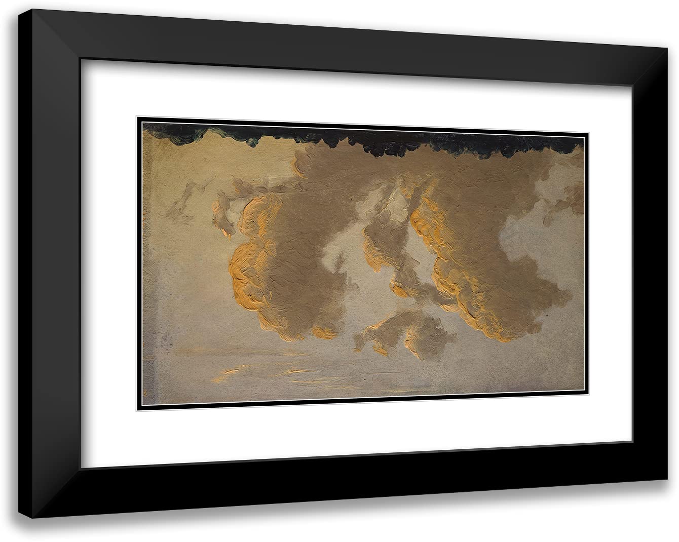 ArtDirect Knud Baade 24x15 Black Modern Frame and Double Matted Museum Art Print Titled - Cloud Study II