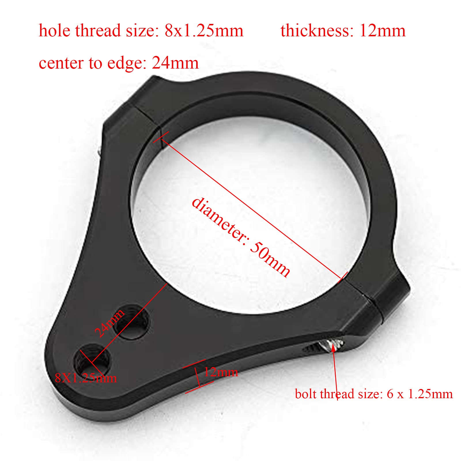 50mm Soporte de horquilla de motocicleta, soporte de dirección, soporte de amortiguador de vibración, soporte de fijación de abrazadera, estabilizador universal