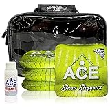 CornholeAce Show Stoppers | Yellow | ACE Pro Bag Kit: 4 Pro Bags + Break-in Kit + Carry Case | Professional Cornhole Bags Dual Sided Slick Sticker All Weather Waterproof