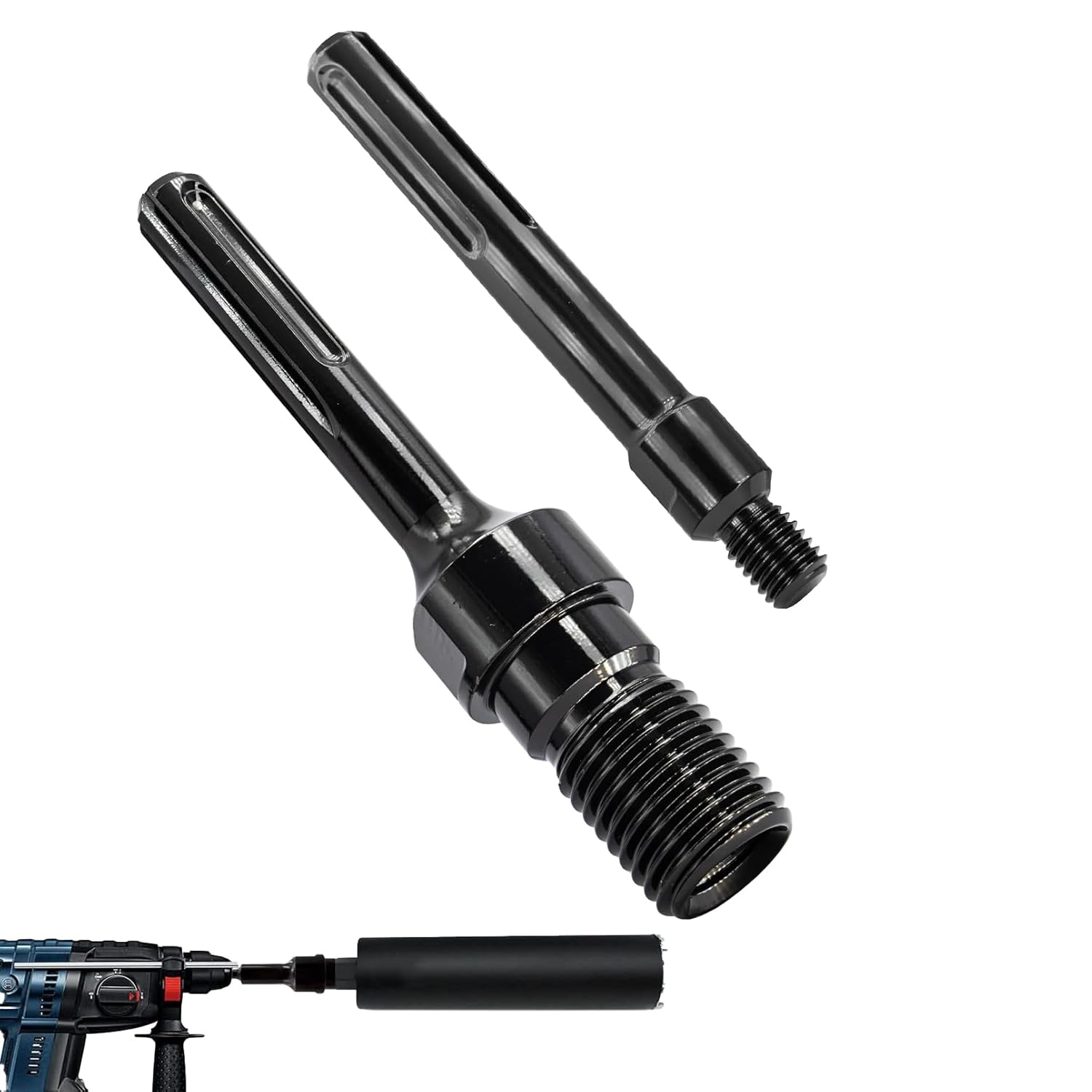 Converter for Concrete Core Bit, 1 Pcs 1-1/4"-7 UNC Male Thread to SDS Max Core Drill Bit Adapter, 1 Pcs 5/8"-11 Male Thread to SDS Max Shank Core Drill Bit Adapter