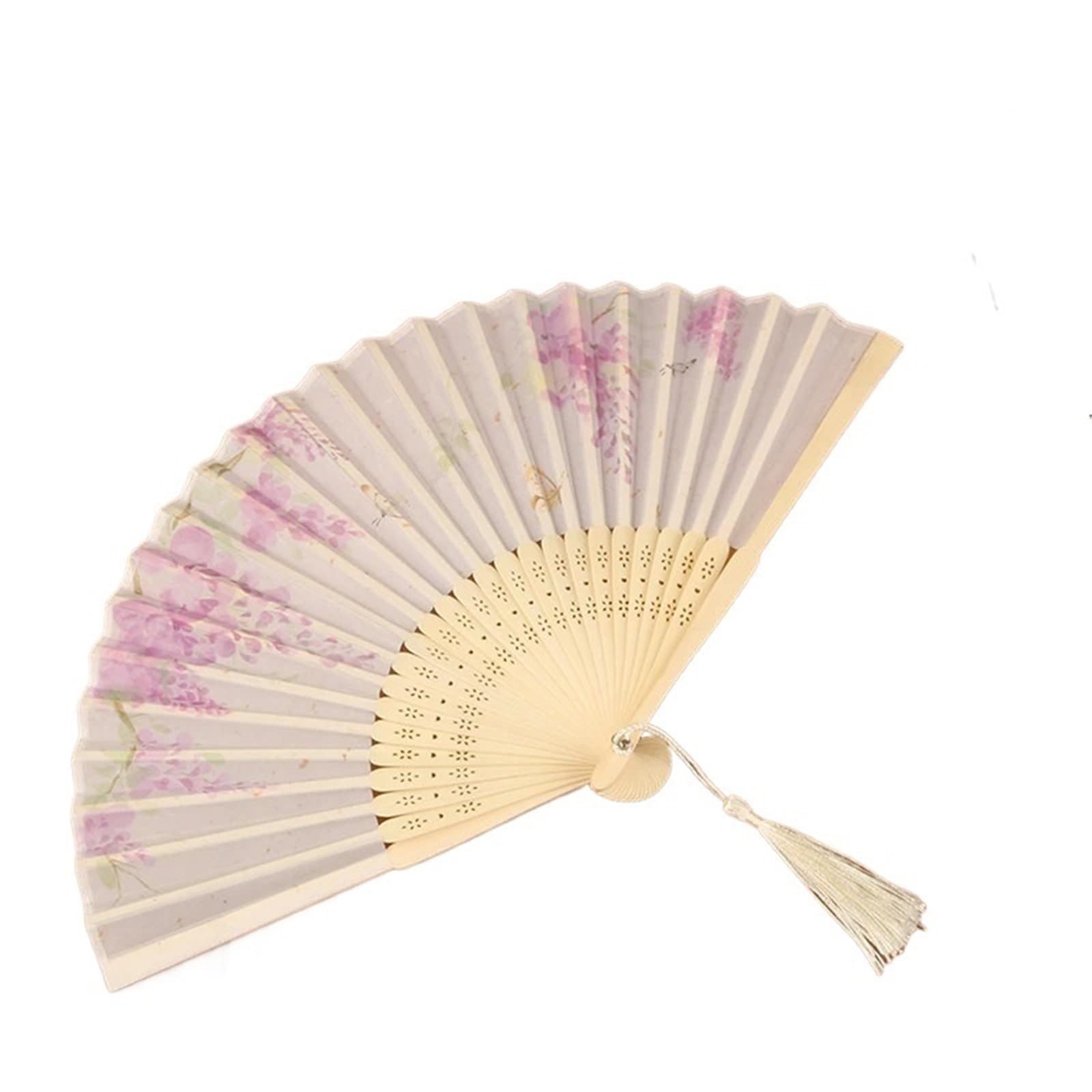 Dcuipg Color1 Vintage Silk Folding Fan For Party