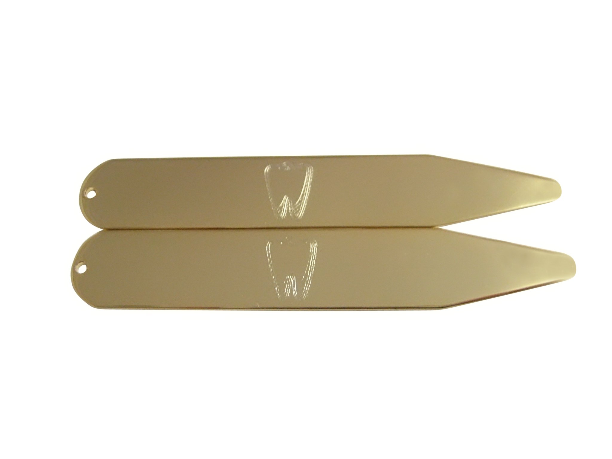 Kiola DesignsGold Toned Etched Dentist Tooth Collar Stays