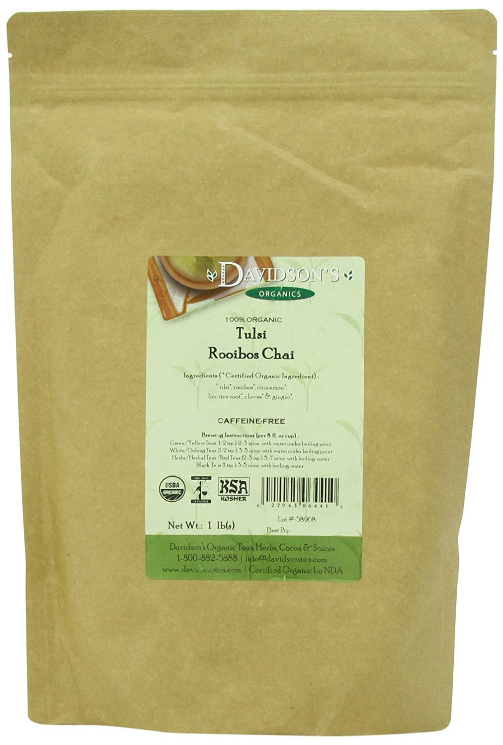 Davidson's Tea Bulk, Tulsi Rooibos Chai, 16 Ounce Chai Spices Grocery & Gourmet