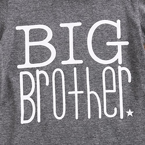 Big Brother Print T-Shirt, Gray (Big Brother), 2-3 Years/Tag 110 #TOP2
