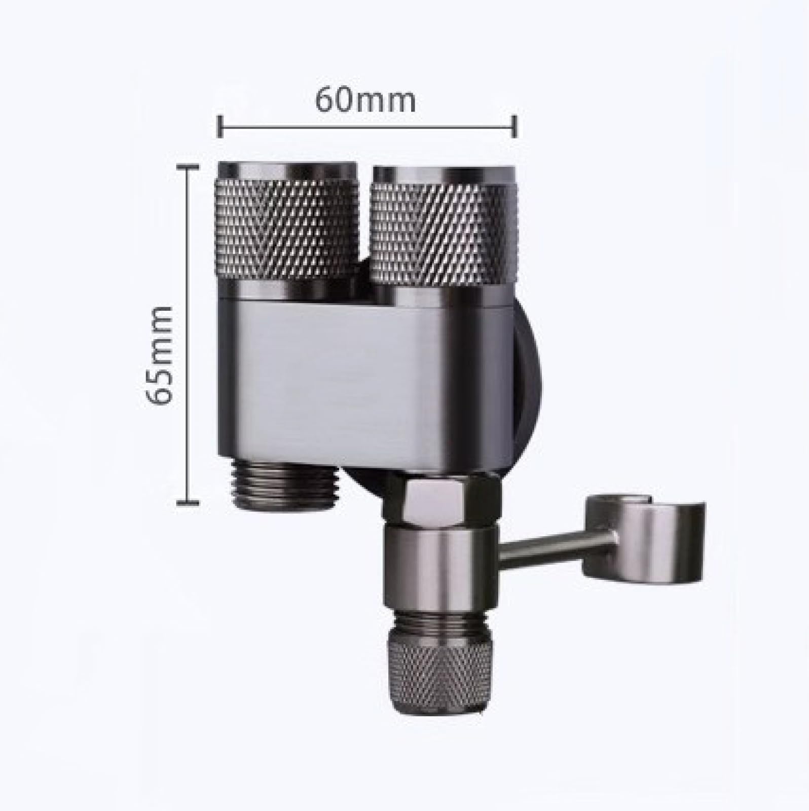 Kit Pulverizador Bidé Cabezal Ducha Bidet para WC Latón Montado En La Pared con Válvula Desviadora Y Soporte Adecuado para Descarga De Drenaje De Suelo,Gris Pistola