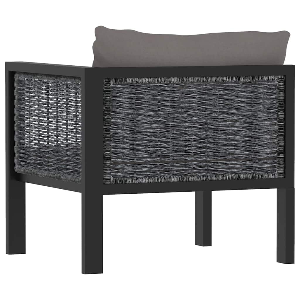 Divano lounge resistente alle intemperie per interni ed esterni, elemento angolare per divano modulare da esterni, in polyrattan, con cuscino confortevole e bracciolo sinistro in antracite