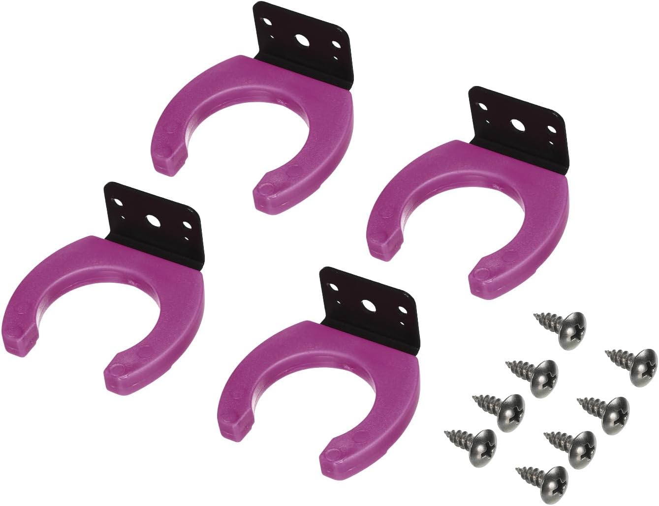 PATIKIL Microphone Holders Wall Mounted Mic Holder Microphone Hook Stands Brackets for Home Office Black 4 Pack