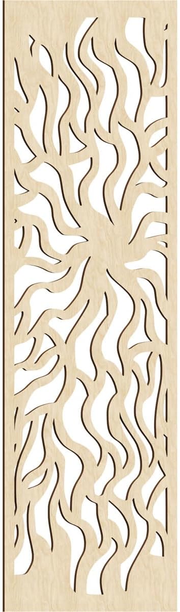 13 3/8"W x 34 3/8"H x 1/4"T Larkin Decorative Fretwork Wood Wall Panels, Red Oak