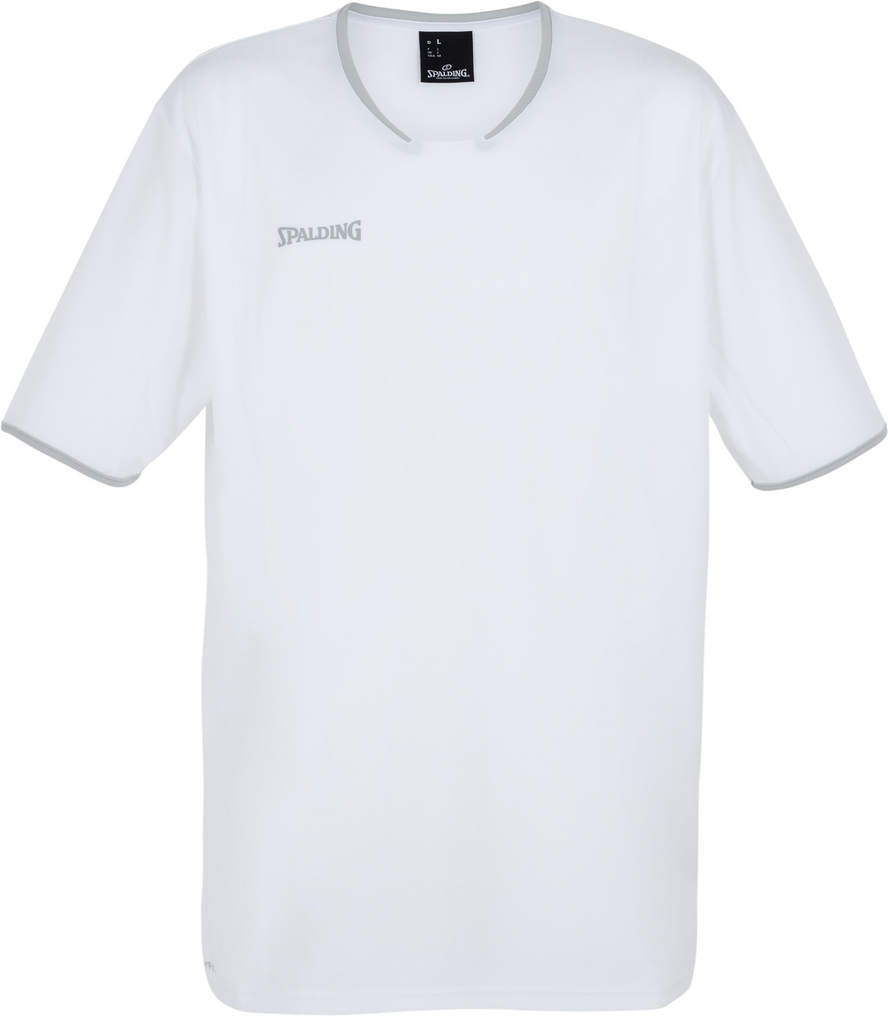 Spalding Men Move Shooting S/S Shirt - White/Silver Grey, Size 140