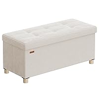 SONGMICS Pouf Contenitore Cassapanca Pieghevole, 38 x 76 x 38,5 cm