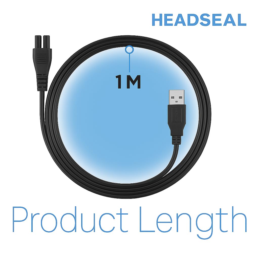 Cable USB de carga al vacío HeadSeal - Compatible con los modelos Intex 28620, 28620AV, 28620CC, 28620NP, 28626, 28626AD, 28626AE, 28626AH, 28626AI, 28626AJ, 28626AV - Cable de repuesto duradero