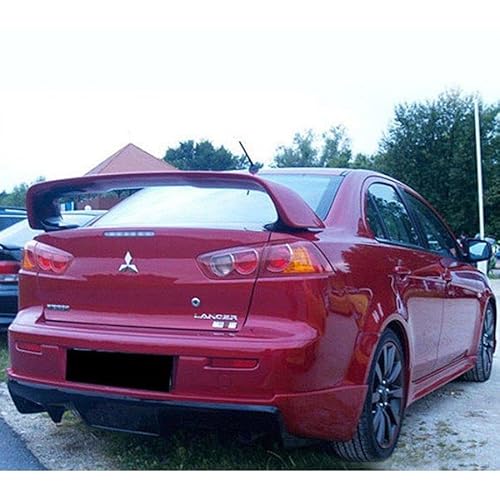 三菱 X EVOX 10 リア ランエボ トランク ウィング スポイラー ABS 各純正色付 2008-2017 ランサー エボリューションX CZ4A 3PCS (ブラック+レッド)