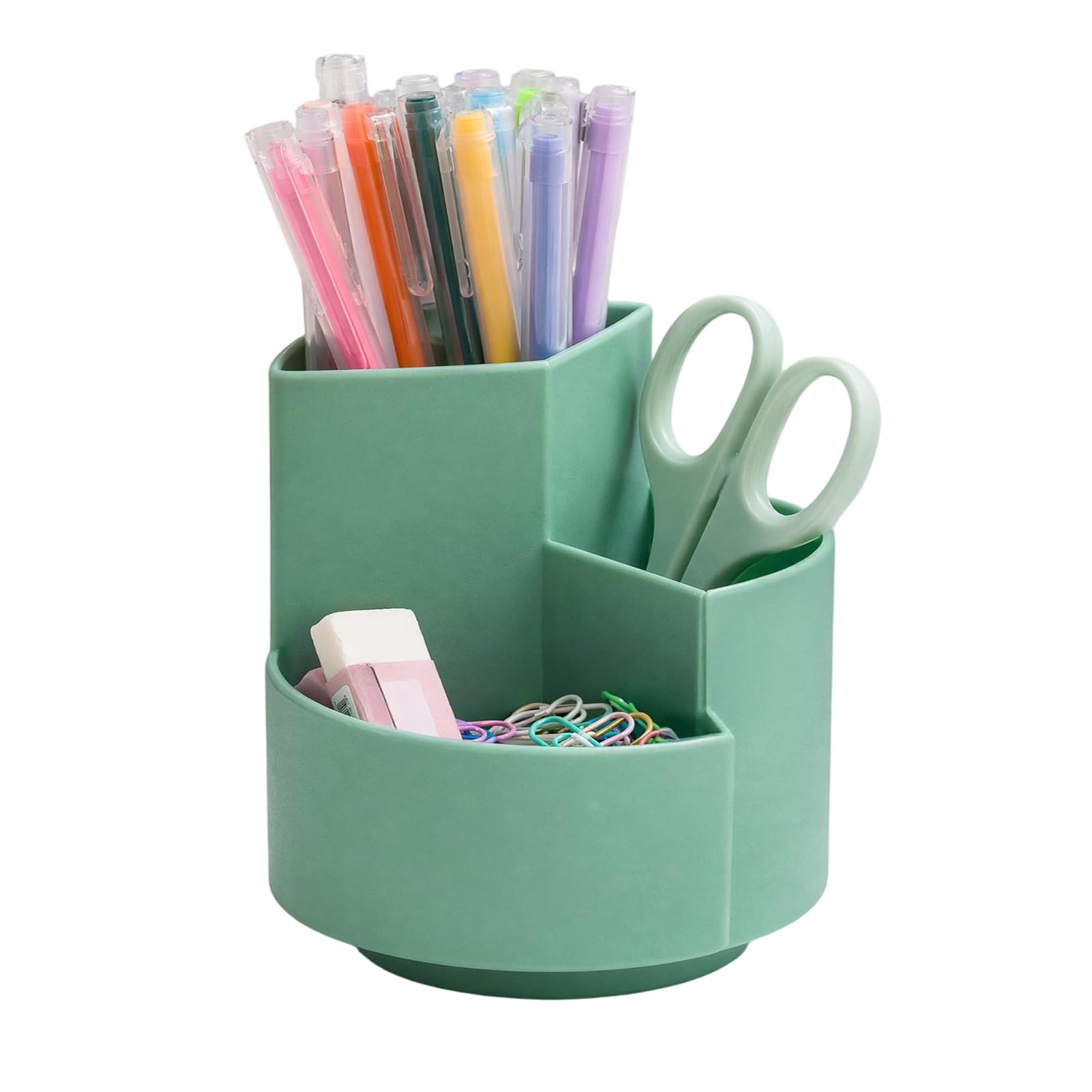 Glifora 360 Degree Rotating Pen Holder - Large Capacity Multi-Compartment Pen Holder, Desktop Organiser for Office, School and Home Storage