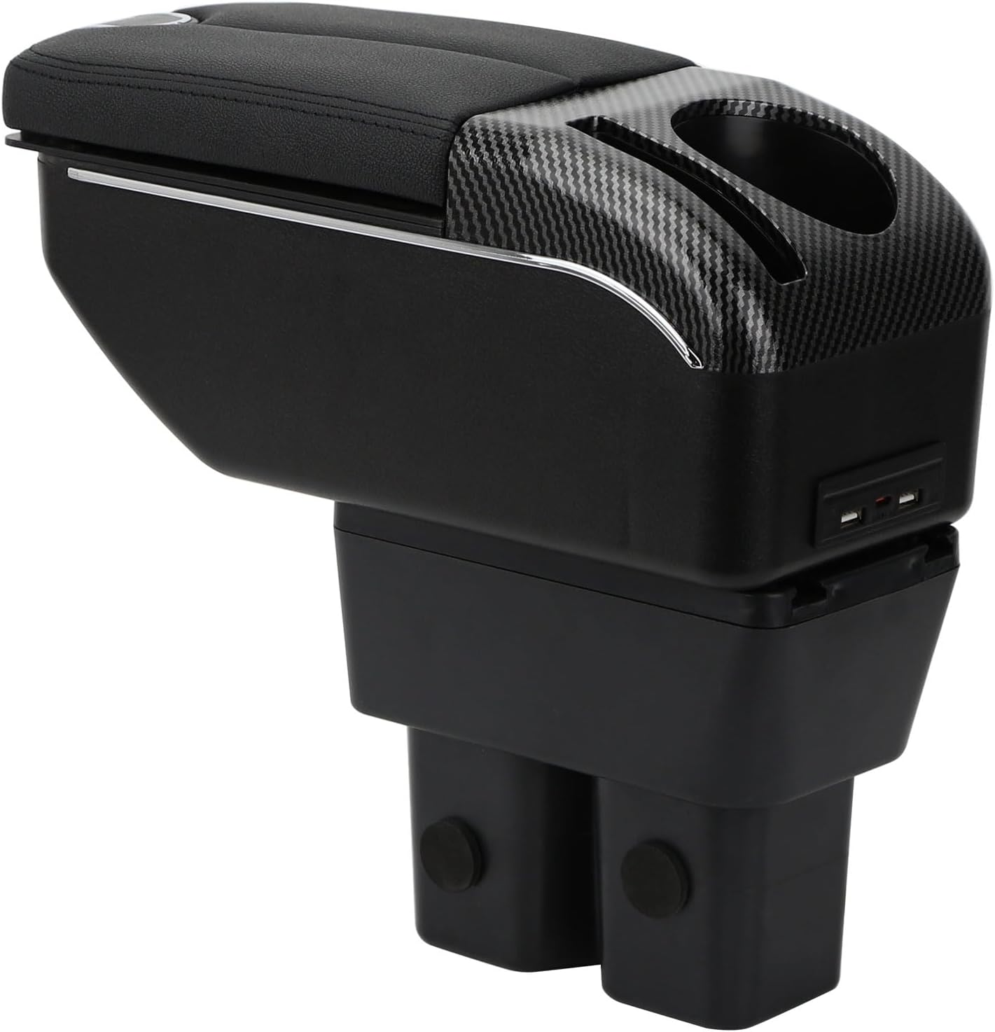 Armrest Compatible with Suzuki Jimny JB64W JB74W 2018-2024 Center Console Organizer Box Double Door Style Usable for Elbow Support （Black Style）