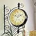 Homello Vintage Double Sided Wall Clock Iron Metal Silent Quiet