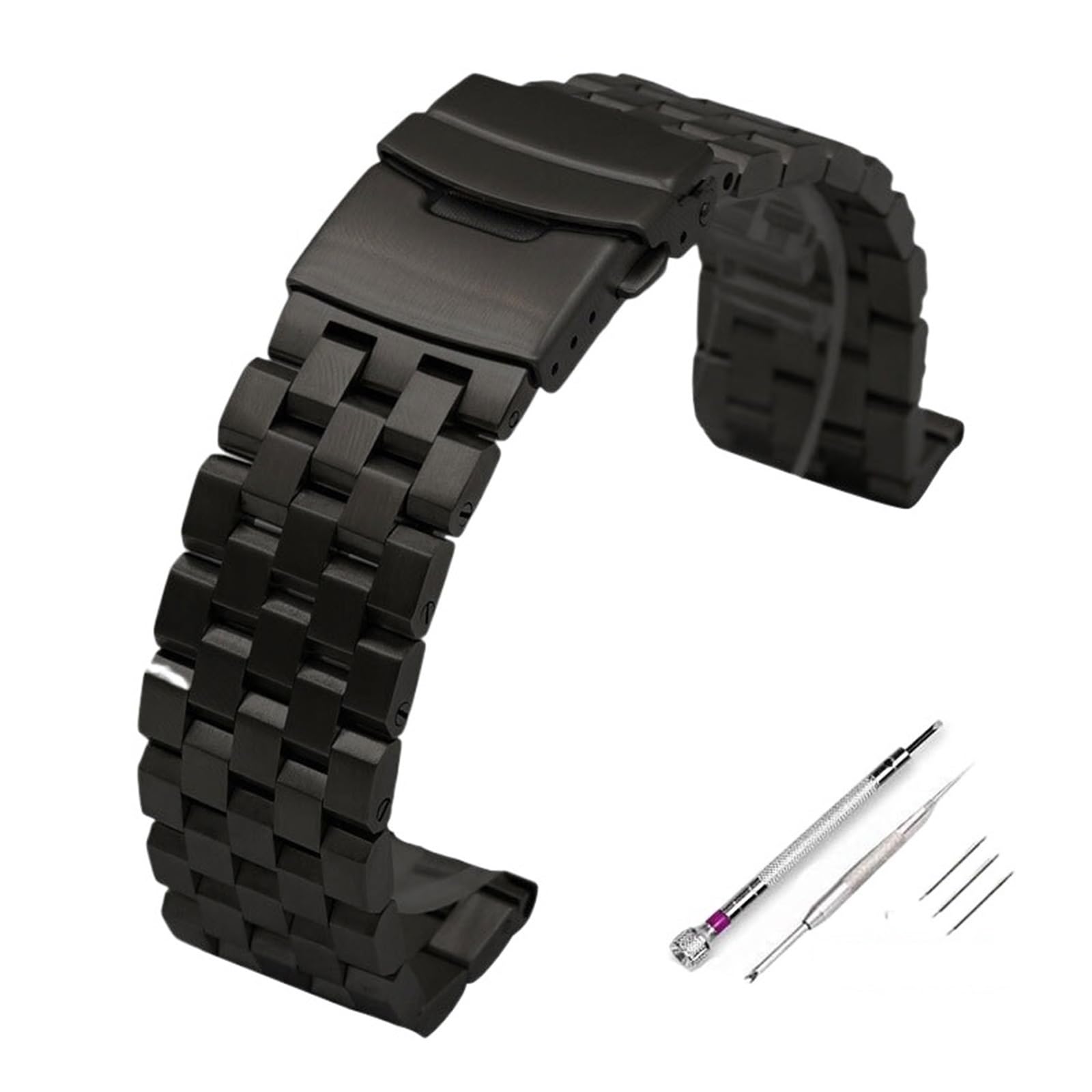 18 mm 20 mm 22 mm 24 mm 26 mm Full Solide en Acier Inoxydable en Acier Inoxydable Bande de Montre à Interface Plate Bracelet avec Outils avec Outils
