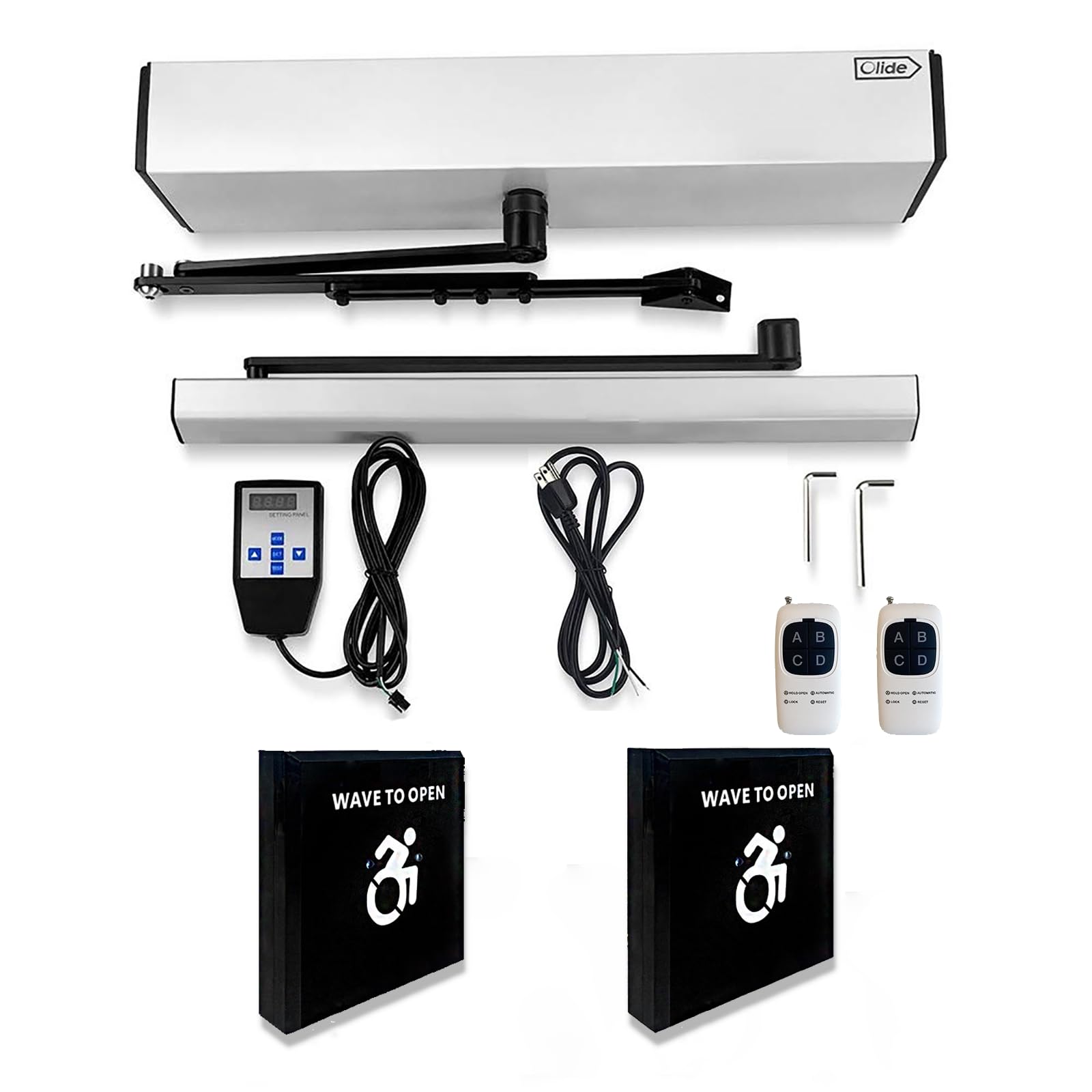 Olideauto Automatic Handicap Door Opener with 2PCS Wired Square