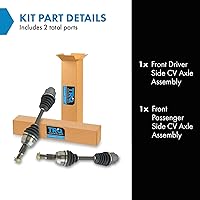 Vista 21 de TRQ Juego de conjunto de eje de transmisión CV delantero para conductor y pasajero, 2 piezas, compatible con Ford Explorer 4WD 95-01, Explorer AWD
