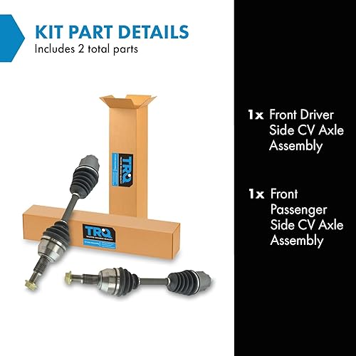 Miniatura 21 de TRQ Juego de conjunto de eje de transmisión CV delantero para conductor y pasajero, 2 piezas, compatible con Ford Explorer 4WD 95-01, Explorer AWD