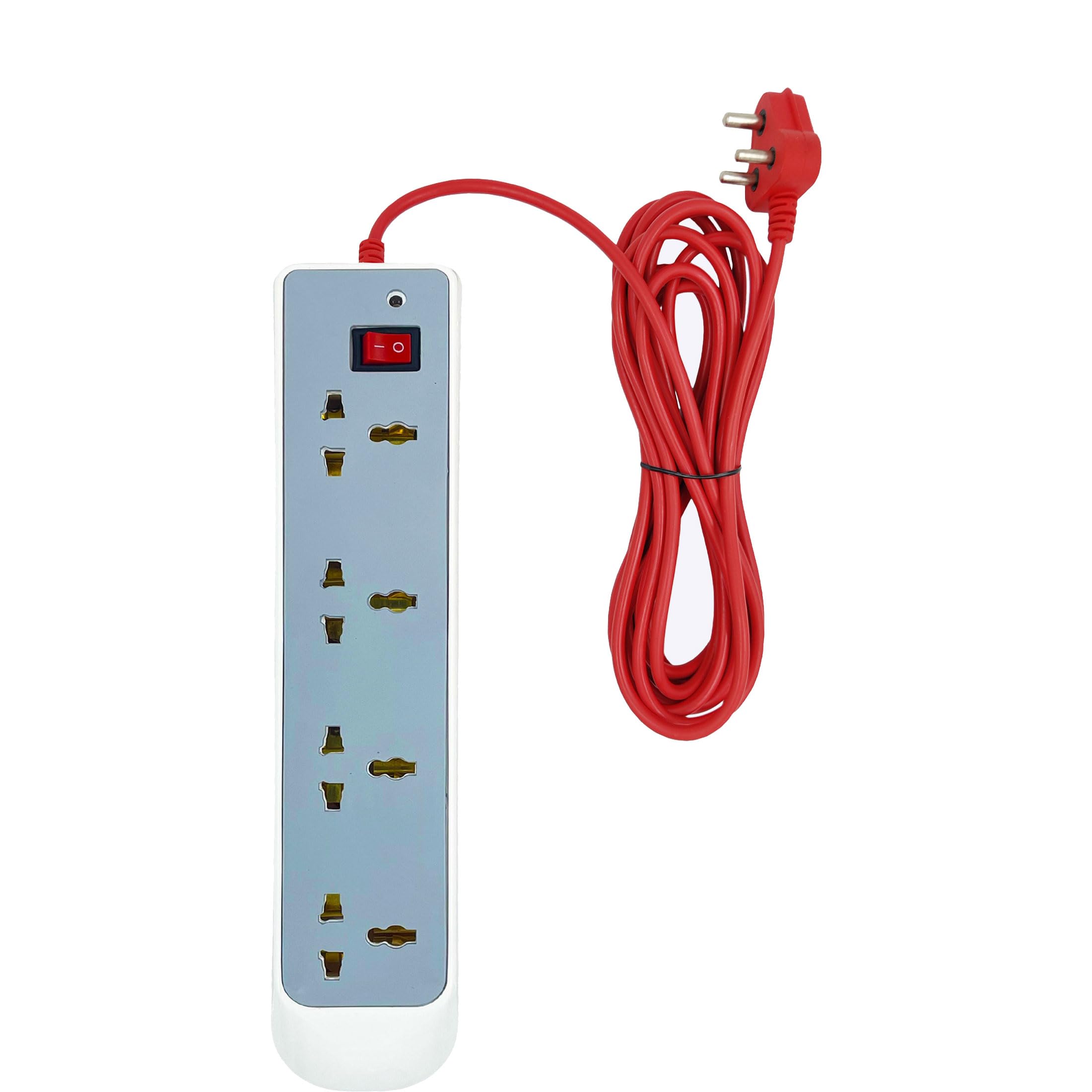 Hillgrove HGCM1305M2 Power Extension Board with 4 Universal Socket and 1 Switch and 5 Meter Long Cable Surge Protector for Home/Computer/Fridge 4 Socket Extension Boards (White)-image-44