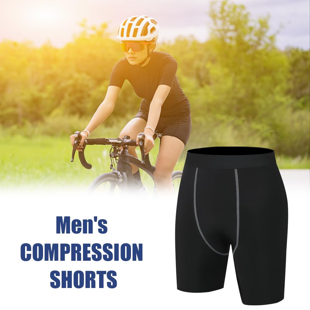 AUYAO Mallas Cortas Running Hombre 3Pcs Pantalones Cortos de Compresión Transpirable Secado Rápido Deporte Fitness Gym
