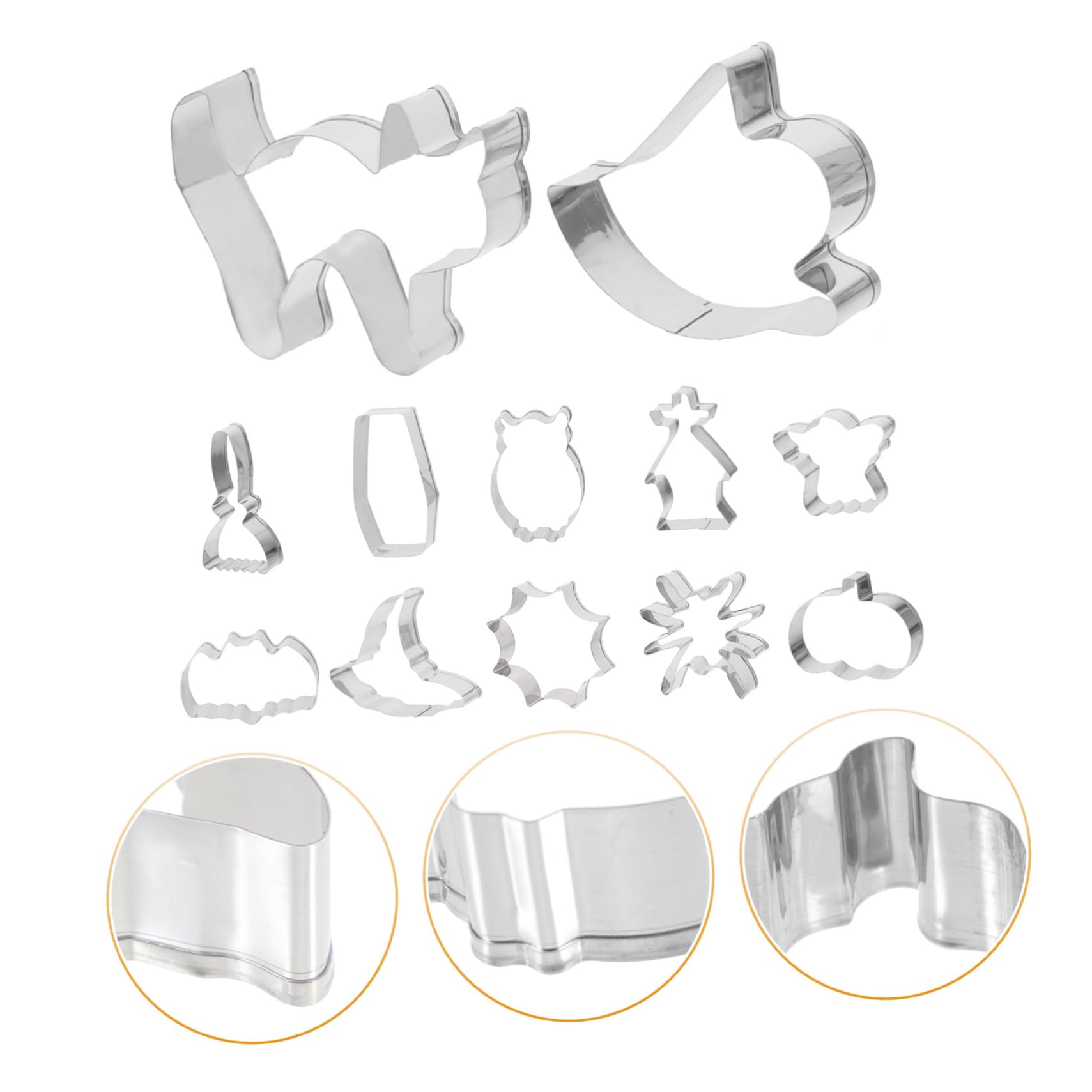 Ciieeo 48 Stk Backform Halloween-Keksform Keksform selber machen Kuchenform halloween dekoration halloween-dekoration schneidematte Bäckerei Zubehör praktischer Ausstecher Edelstahl 430