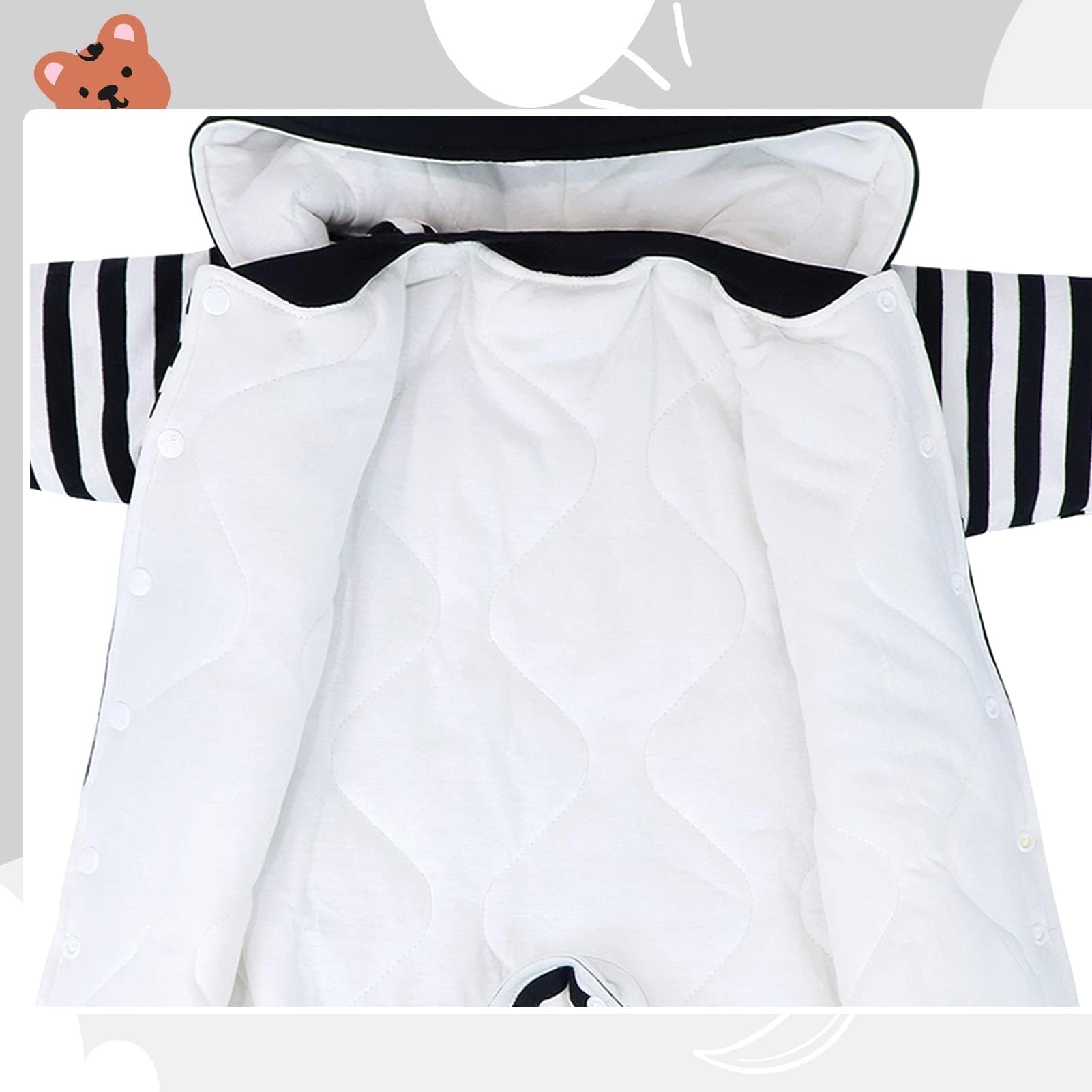 Bambino Pagliaccetto con Cappuccio Scarpe Tute da neve Cartone Animato Jumpsuit Inverno Caldo Tutine Set, Pinguino 9-12 Mesi