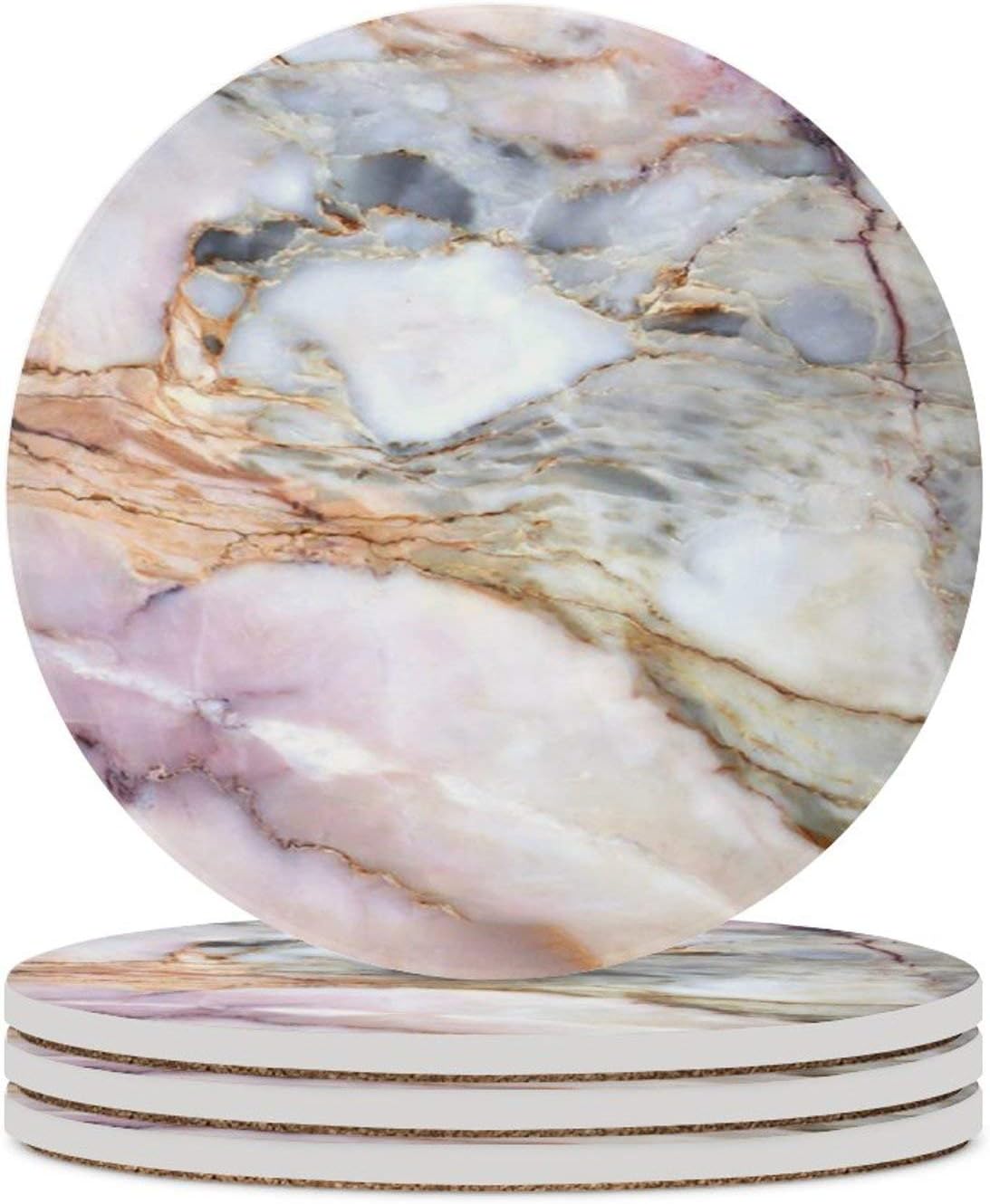 Deco4URLife Set of 4 Absorbent Round Coasters for Drinks 4