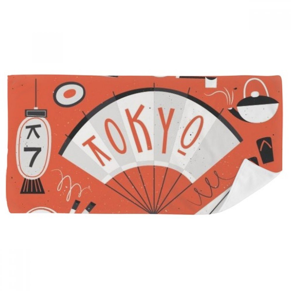 Serviette de bain douche pour le sport et voyage motif Tokyo 35x70cm