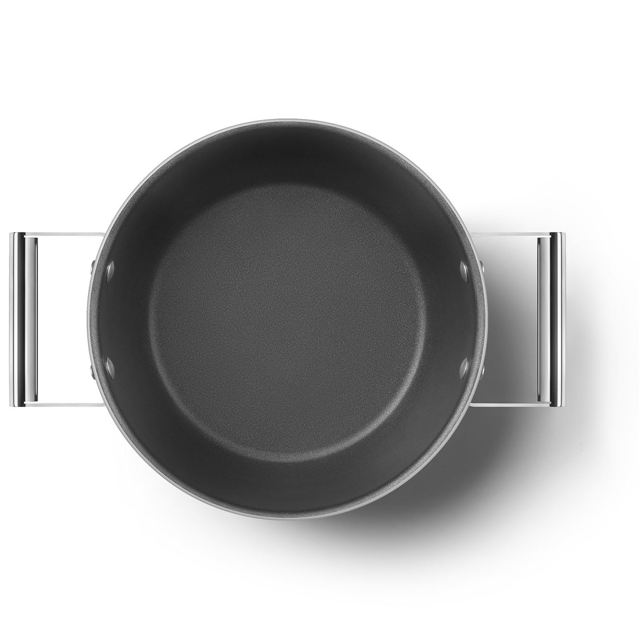 Smeg, Antihaft-Auflauf CKFC2411CRM mit Deckel im Lieferumfang enthalten, Durchmesser 24 cm, Seitengriffe aus Edelstahl, Für alle Kochfelder, Bis 250° Im Ofen, Fassungsvermögen 4.6L, Creme
