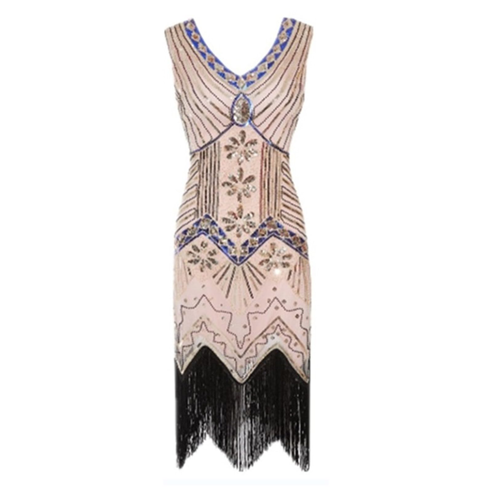 Rockabilly - Vestido corto para mujer, estilo años 20, con encaje, con flecos, para fiesta, con cremallera, longitud al suelo, disfraz de pirata, renacentista medieval, Halloween, cosplay, carnaval