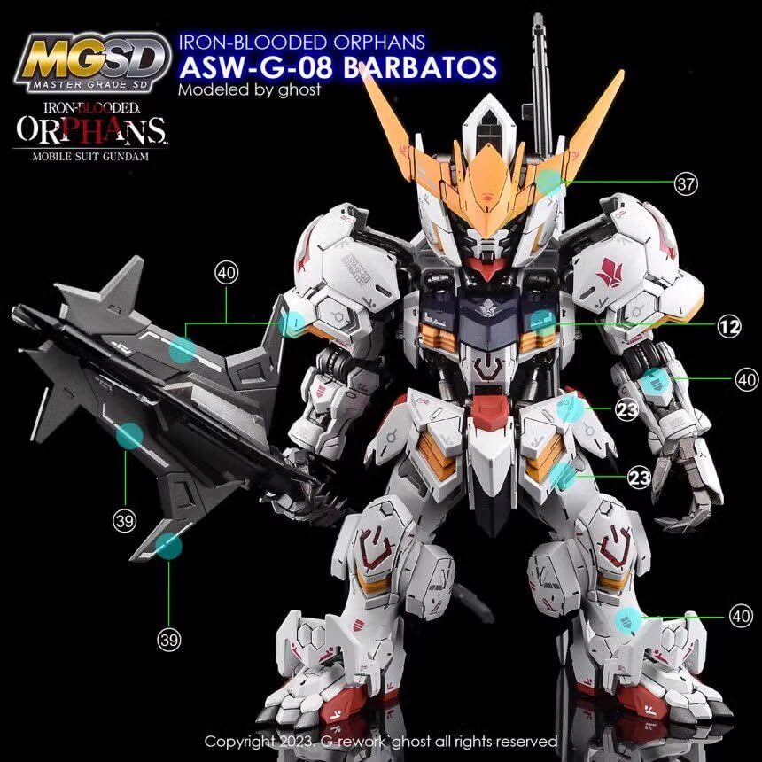 MGSD ガンダムバルバトス ASW-G-08 + デカール Amazon | MGSD ガンダムバルバトス 蛍光 デカール 水転写式 専用 AKO