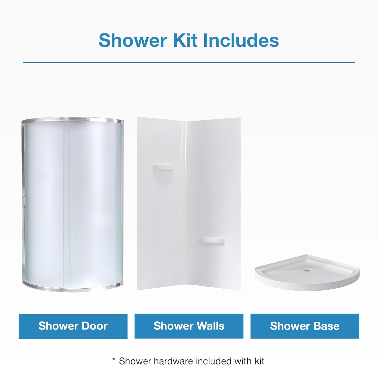 OVE Decors Breeze 34 in. Corner Shower Frosted Sliding Door, With Base and Walls in Chrome Finish