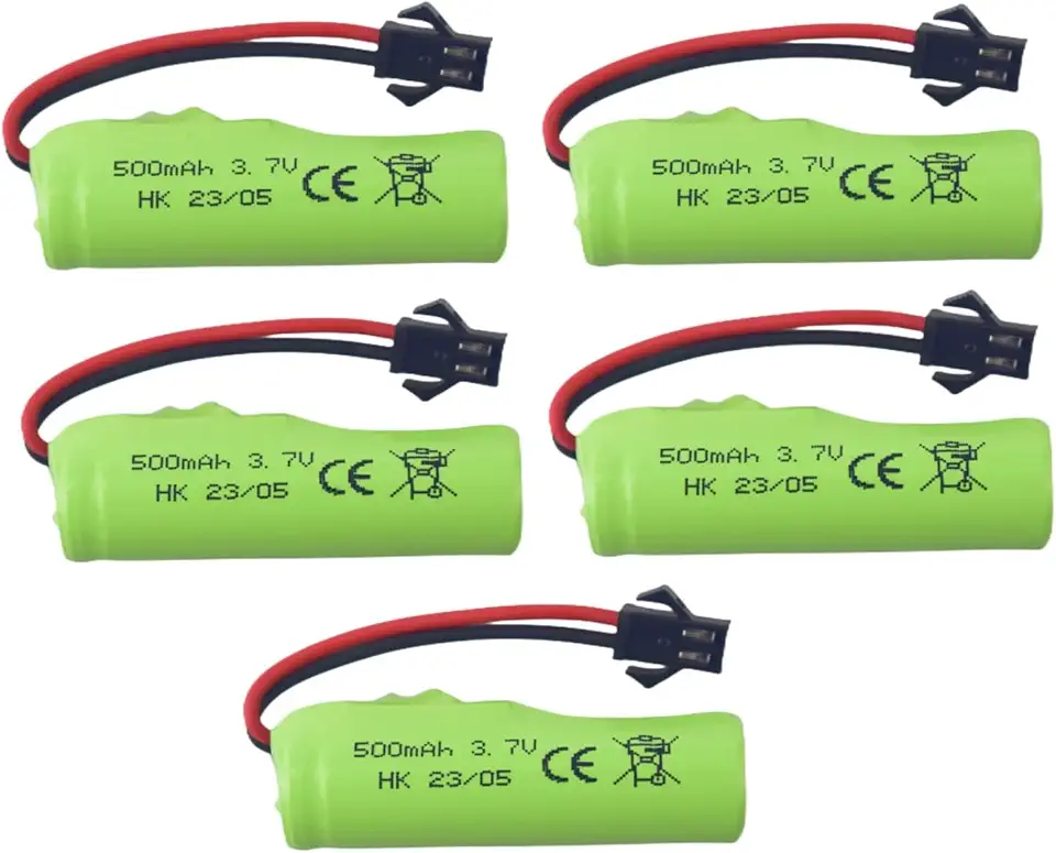 Fytoo Bateria de lítio 5 peças 3,7 V 500 mAh para DE35 DE38 DE40 DE50 TB202 TB201 TM201 TM202 TC141 DE44 DE55 TS201 TD202 TD161 DE84 S767 SL-3567 A 1220 Uma bateria sobressalente para carro RC