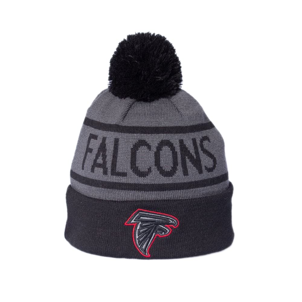New Era Black Nfl Atlanta Falcons Official Storm Beanie Pom Knit