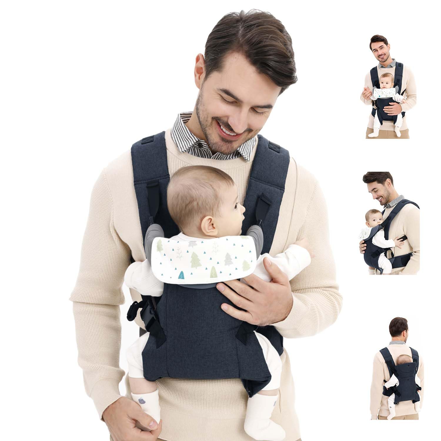 Baby Sling Carrier,4-in-1 Ergonomic Baby Backpack Front Carrier,Newborn to Toddler Wrap Lightweight Adjustable Baby Sling,DarkBlue Baby Sling Carrier,4-in-1 Ergonomic Baby Backpack Front Carrier,Newborn to Toddler Wrap Lightweight Adjustable Baby Sling,DarkBlue