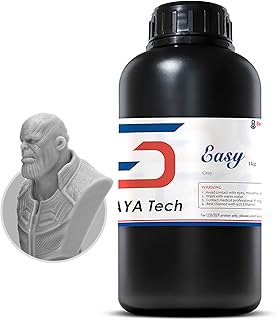 Siraya Tech Easy - Plant-Based 3D Printer Resin, Eco-Friendly, Rapid Curing, Low Odor and Affordable - Ideal for LCD/DLP and 8K Printers, 405nm UV Standard Photopolymer Resin (1kg, Grey)