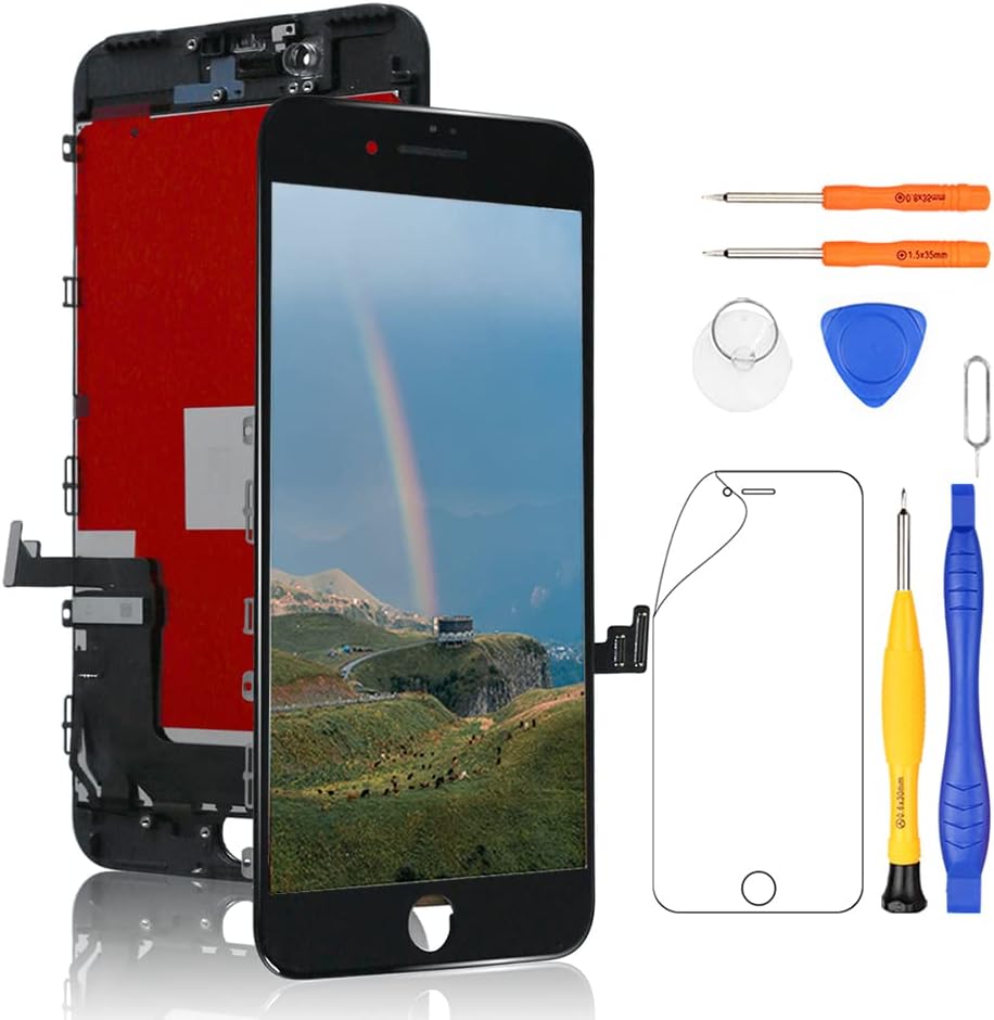 Yodoit for iPhone 7 Plus Screen Replacement Black, 5.5" LCD Display and Touch Digitizer Glass Assembly with Complete Tool Kit and Screen Protector