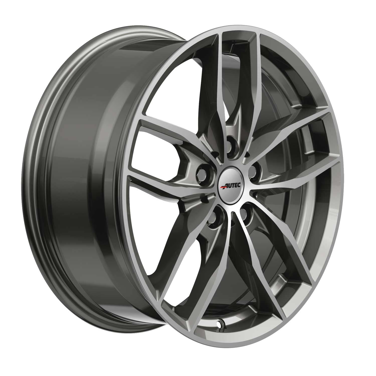4x AUTEC Felgen Alufelgen BAVARIS 8.0x19 ET57 5x112 Titansilber poliert kompatibel mit BMW 2er 1