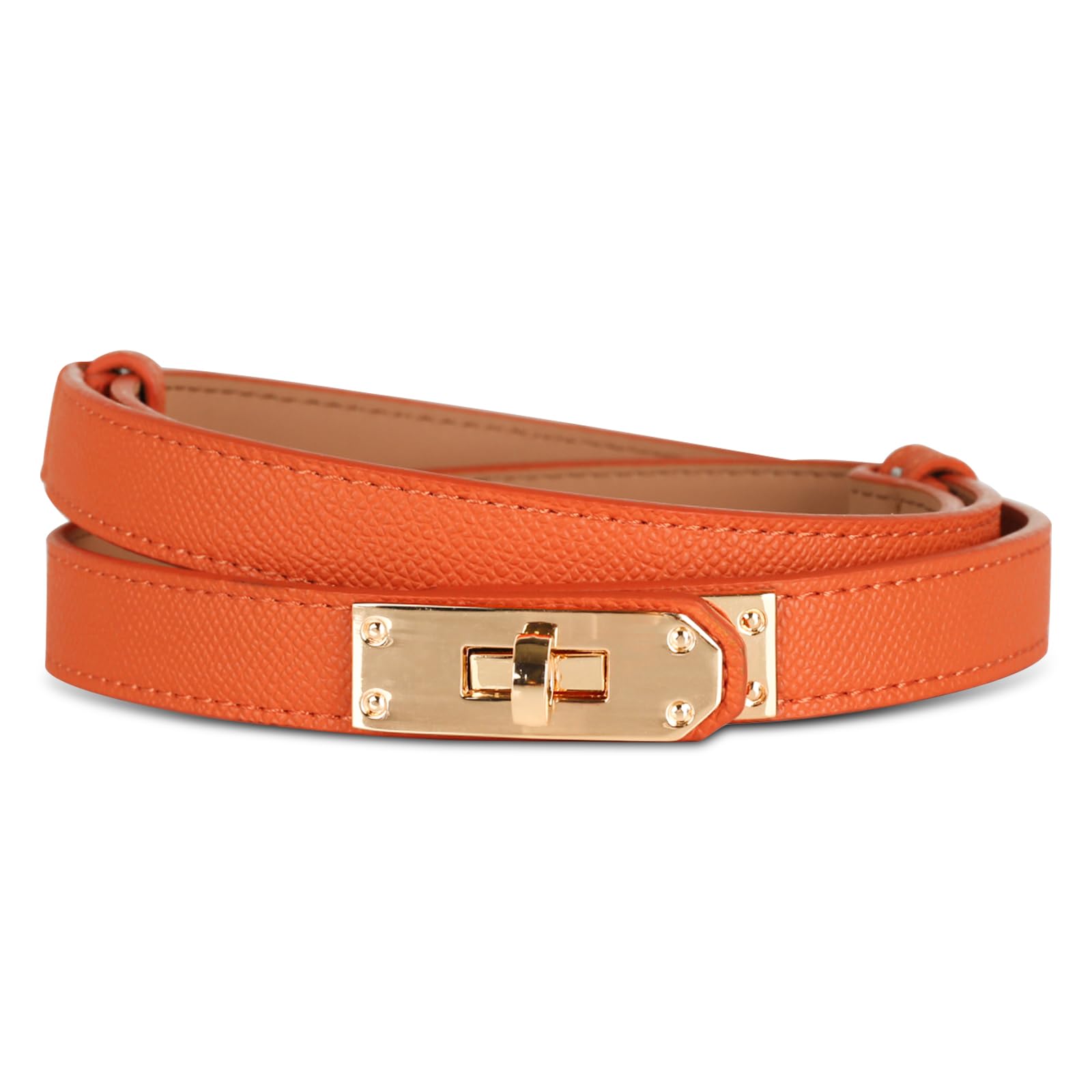 Women's Leather Belt with Buckle - Ideal for Dresses, Jeans, and Coats