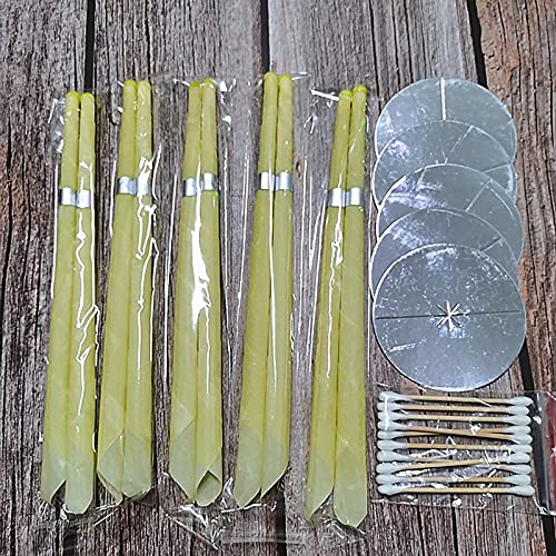 SobeiKre 10/20/40 Pack Ear Wax Removal Tool Kit, Natural Beeswax Taper Candles Heated Ear Wax Candle Ear Candling Hollow Blend Cone Safe Hearing Massager Earwax Cleaner (Pack of 20) - Thumbnail 6