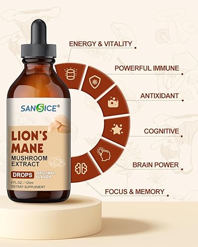 Miniatura 6 de Gotas de potasio líquido de calcio y magnesio líquido de melena de león, suplemento de concentración, extracto orgánico de melena de leones y hongos