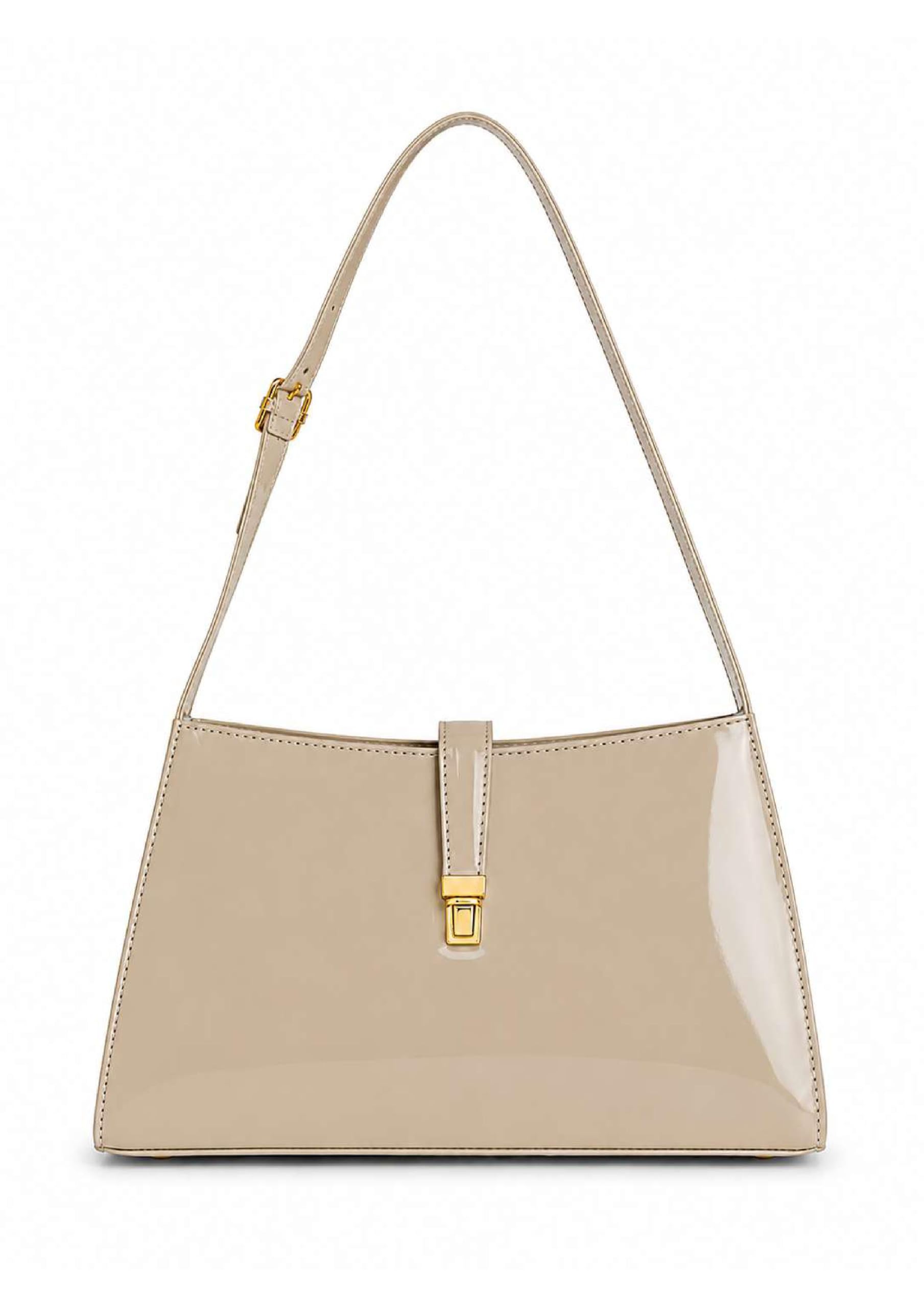 Buy ZEELOOKZZ Black Patent Leather Structured Shoulder Bag for