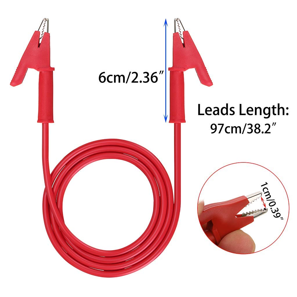 10 Cavi Con Clip A Coccodrillo 50cm - Set Multicolore Per Test Elettrici, Isolati