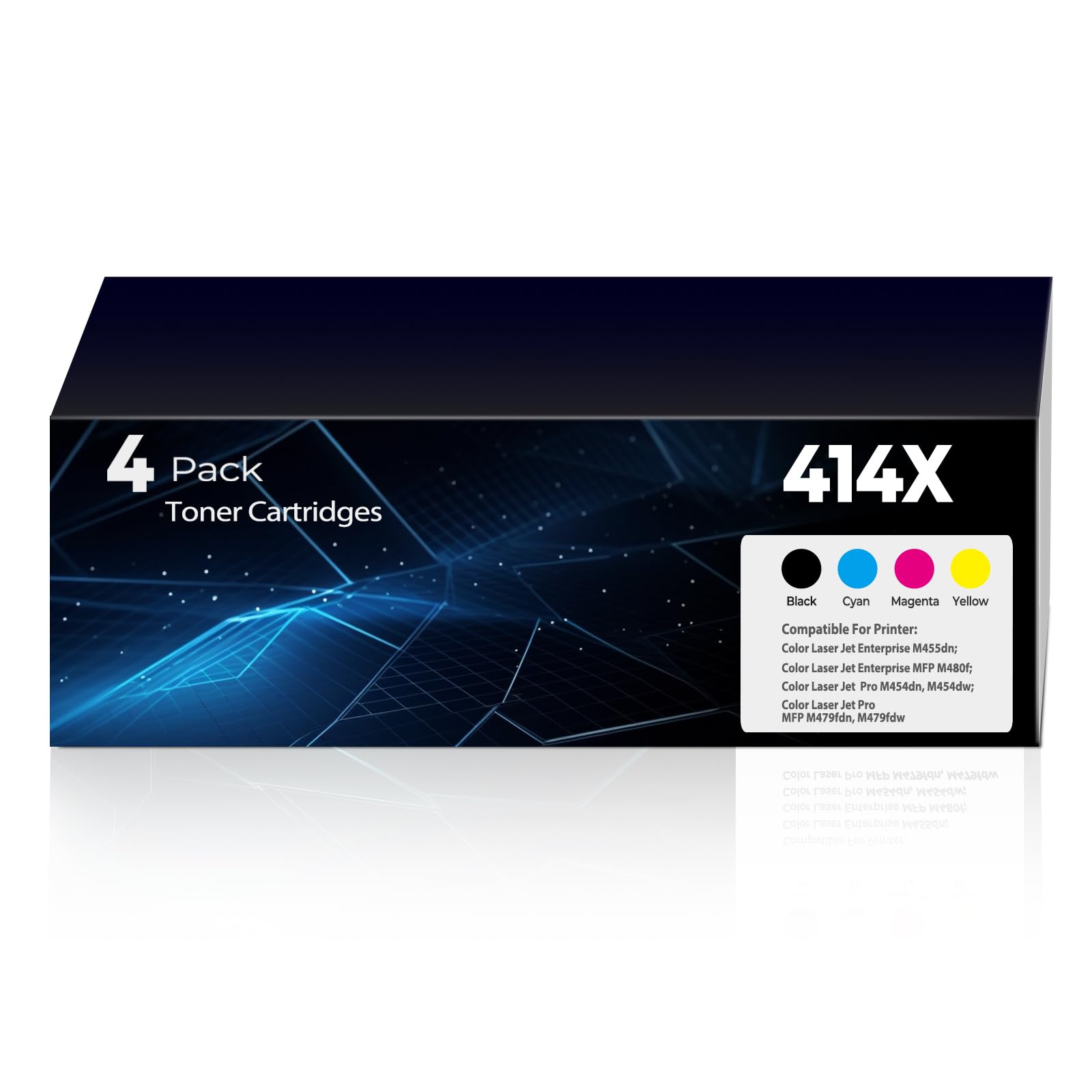 414X Toner Cartridges Replacement Pro MFP M479fdw M454dw for HP 414A 414X Toner (with Chip) W2020A W2020X Works for Pro M479fdn M454dn M479 M454 Printer 4Pack(1BK+1C+1M+1Y)