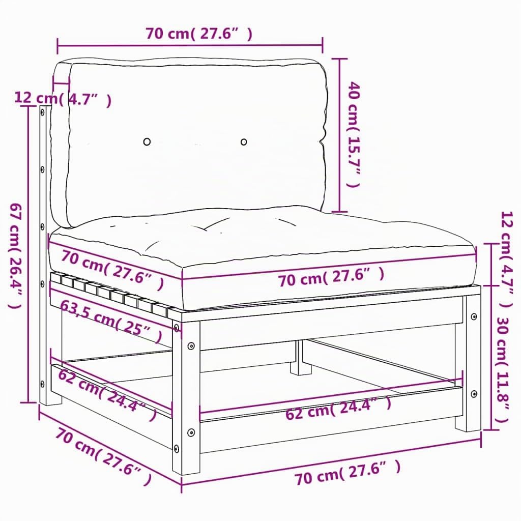 Gecheer Panca da giardino modulare, 2 pezzi, senza braccioli, con cuscini, per giardino, esterni, lounge, divani componibili, panche da giardino, mobili da giardino